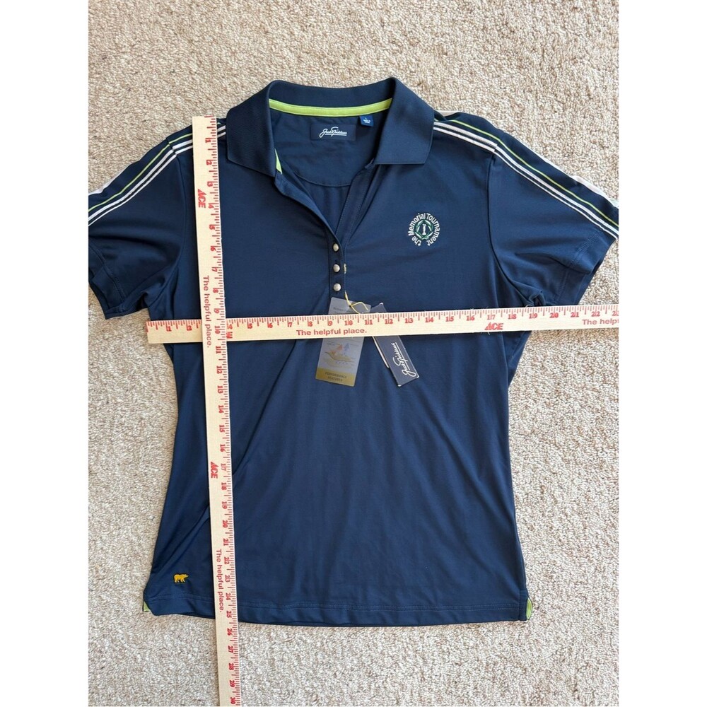 NWT Jack Nicklaus Memorial Tournament Golf Polo Women's L Navy Performance 18 - Picture 6 of 8
